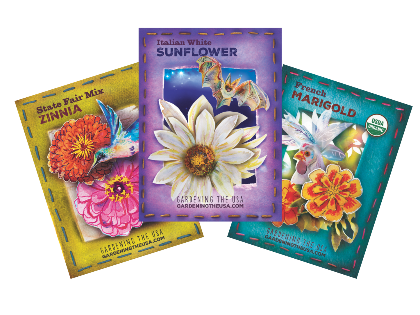 The Flower Collection 1 - Sunflower, Marigold, Zinnia